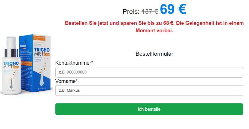 Trichomist forte wzmocnienie cebulek, trichomist forte na osłabione włosy